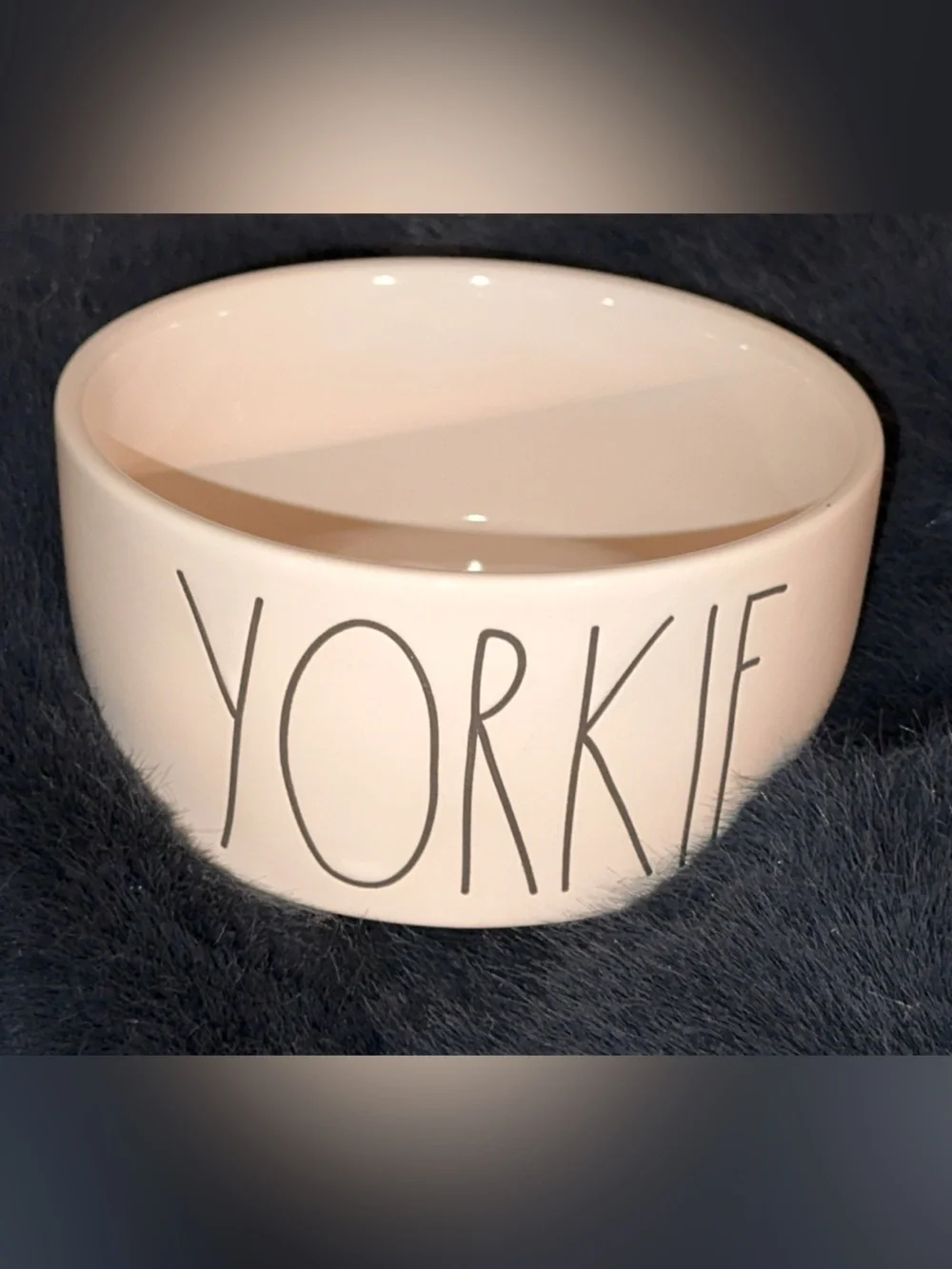 Rae Dunn 6” White Ceramic Round Pet/Dog ‘YORKIE’ Food Water Bowl Dish VHTF